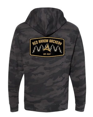 Red Arrow Archery Vintage Badge Hoodie- Black Camo