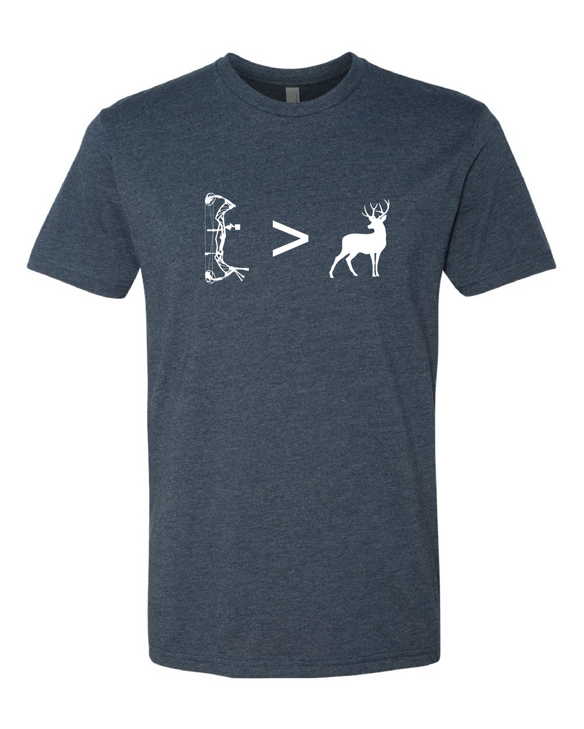 Bow > Buck Tee [Heather Navy & White]
