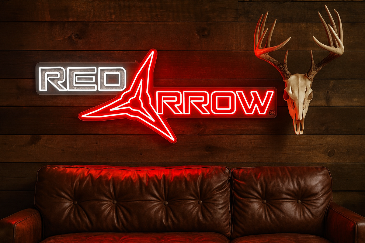 Red Arrow Neon Sign - 35" long