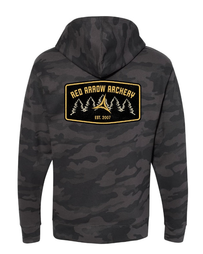 Red Arrow Archery Vintage Badge Hoodie- Black Camo