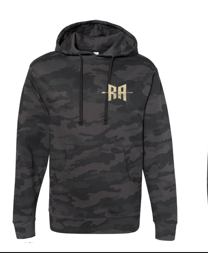 Red Arrow Archery Vintage Badge Hoodie- Black Camo
