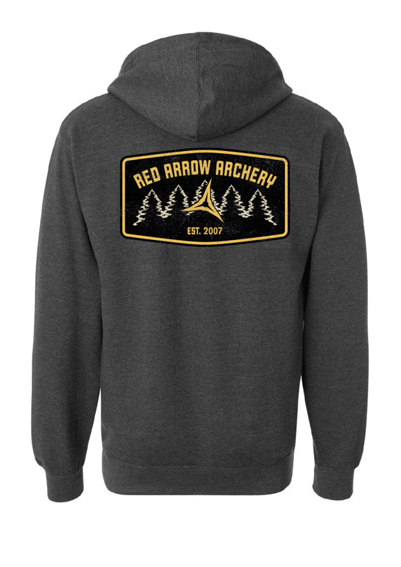 Red Arrow Archery Vintage Badge Hoodie- Charcoal Heather