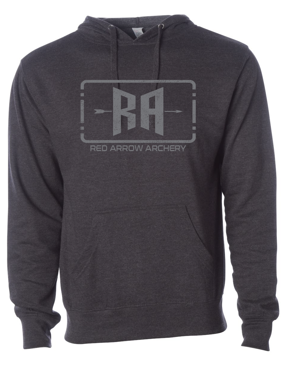 Red Arrow Archery Patch Logo Hoodie- Charcoal Heather