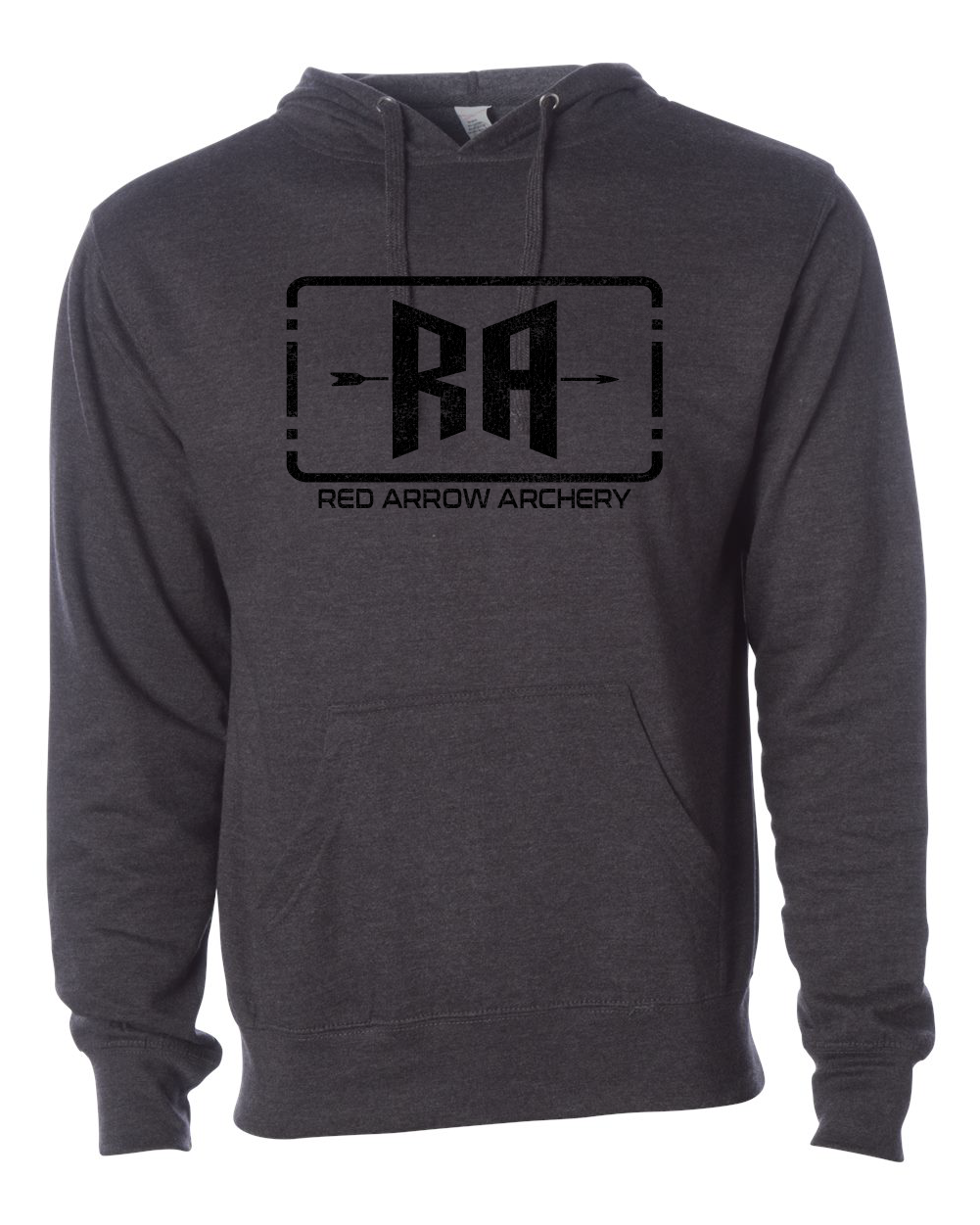 Red Arrow Archery Patch Logo Hoodie- Charcoal Heather