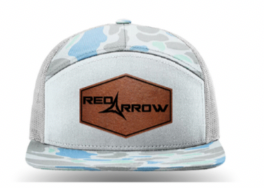 7-Panel Saltwater Duck Camo Leather Patch Hat