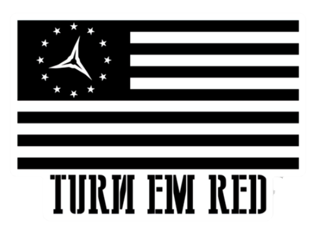 Turn Em Red Flag Sticker