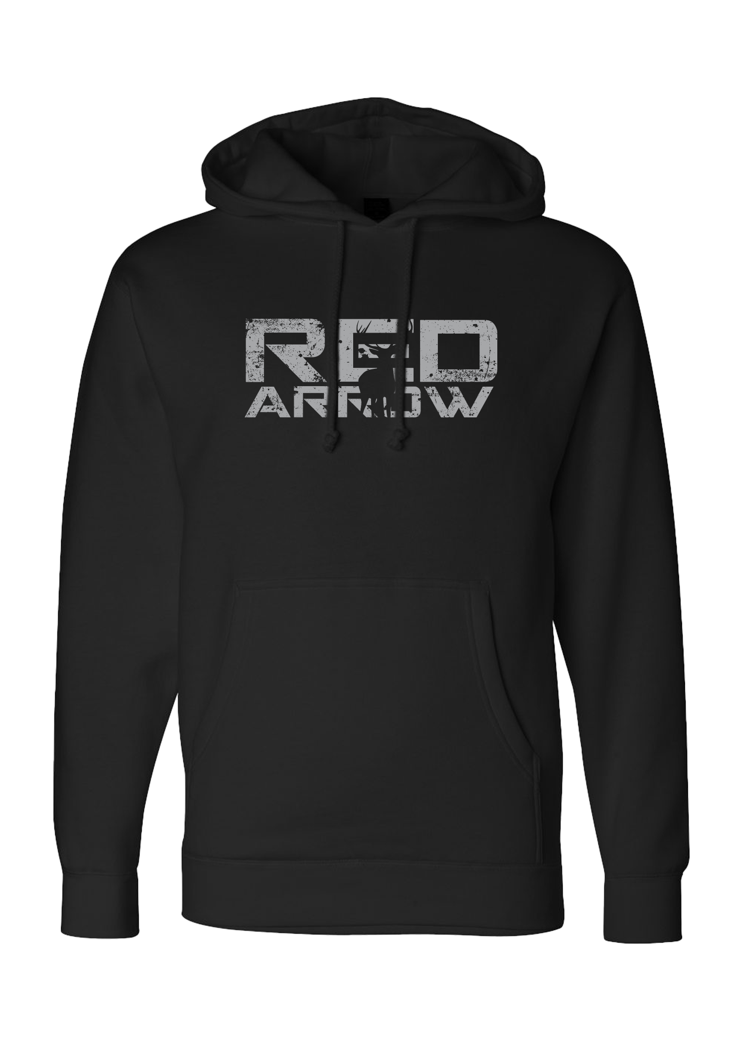 Distressed Logo Hoodie Red Arrow