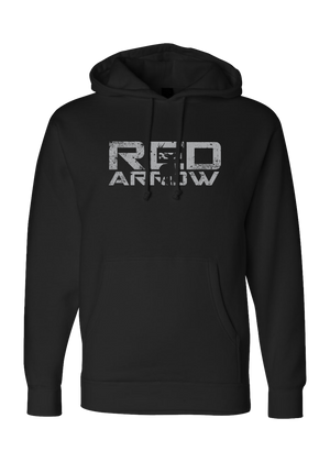 Distressed Logo Hoodie Red Arrow