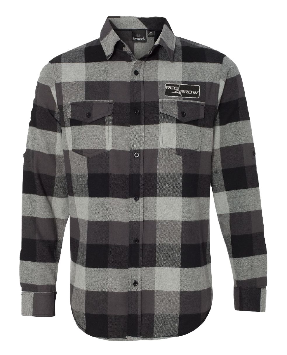 Twill Patch Flannel [Black & Gray] - Red Arrow